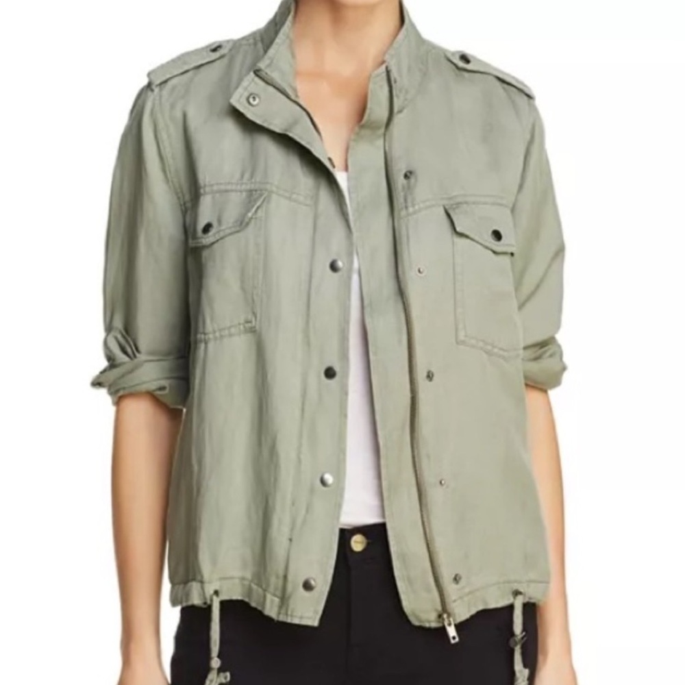 Rails Lightweight Linen Blend Sage Green Military Jacket
